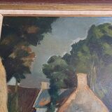 Oil on Canvas 19th Signed Breton Landscape