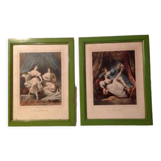 Pair of erotic engravings, early nineteenth century.  Good condition