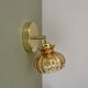 Vintage amber glass globe wall light