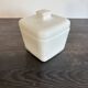Vintage White Opaline Butter Dish 1970s