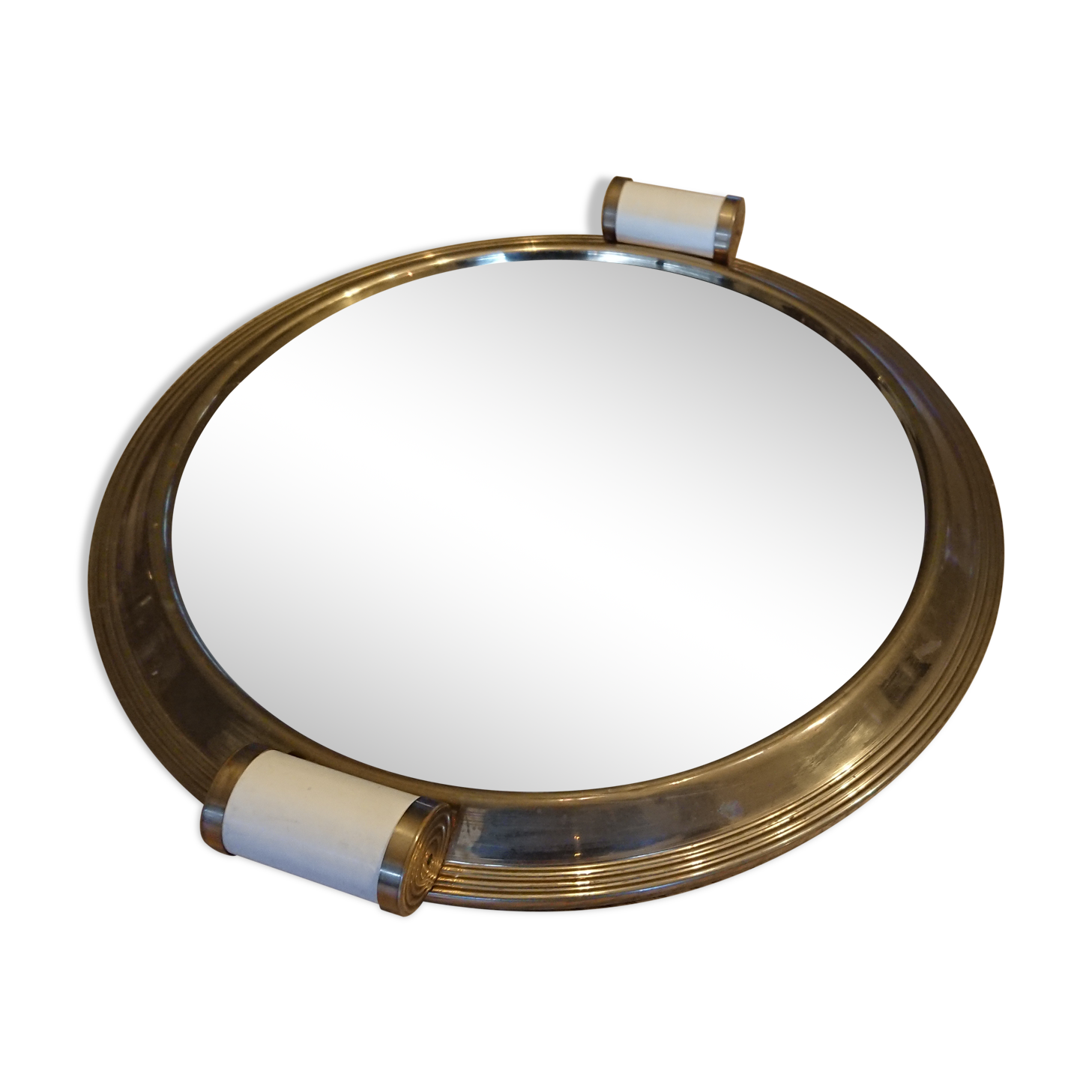 Art deco brass mirror tray