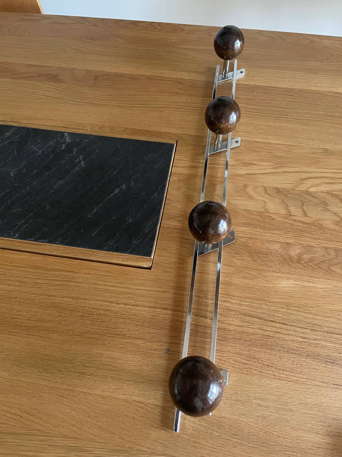 Wooden ball wall coat rack