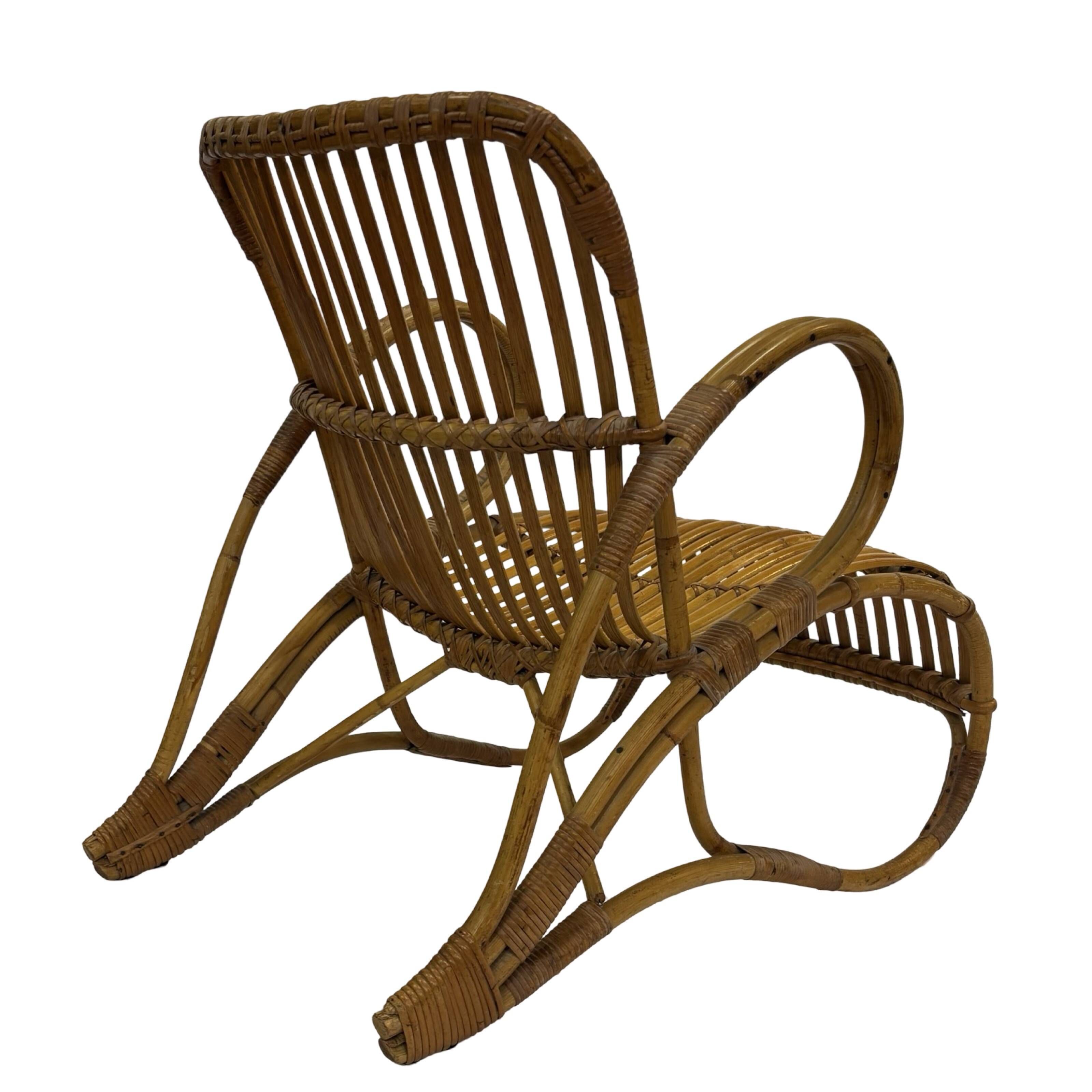Vintage Rattan Chair Dirk Van Sliedregt Rohe Noordwolde 1960