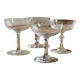 Vintage mismatched crystal cut champagne coupes - 1950s