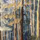 Huile sur panneau forêt vintage