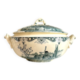 Grande soupière Salins en terre de fer, service "Delft"