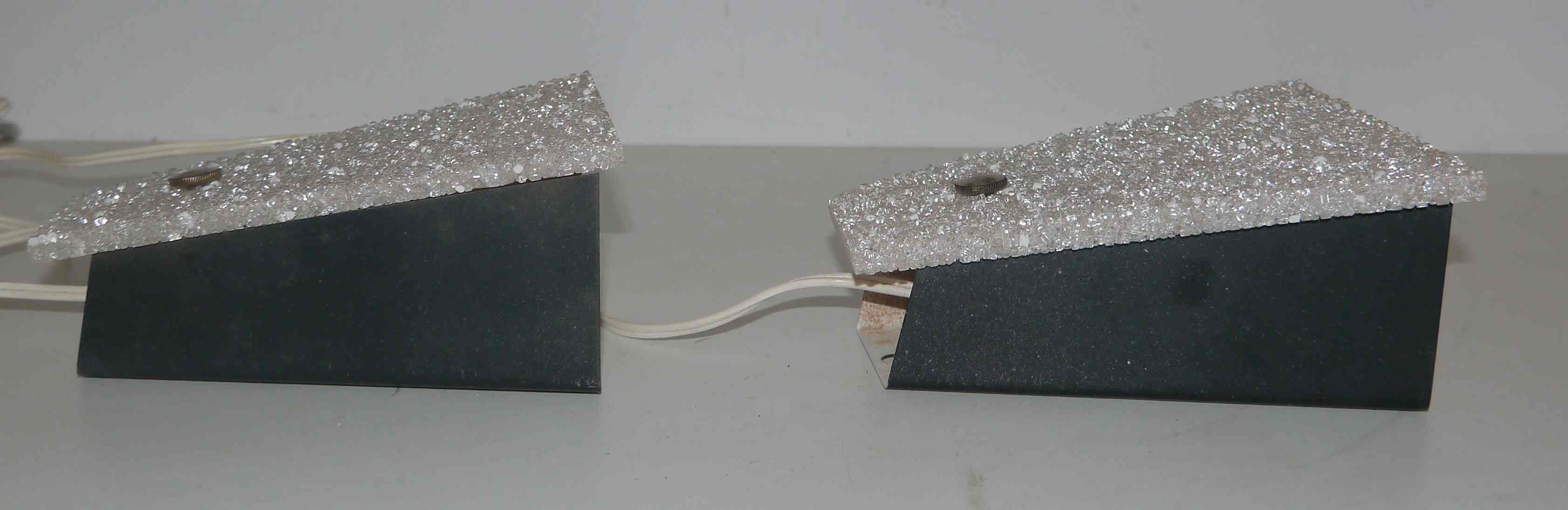 Pair of vintage perspex wall lamps