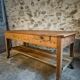Îlot de cuisine ancien en bois de cerisier avec 3 tiroirs