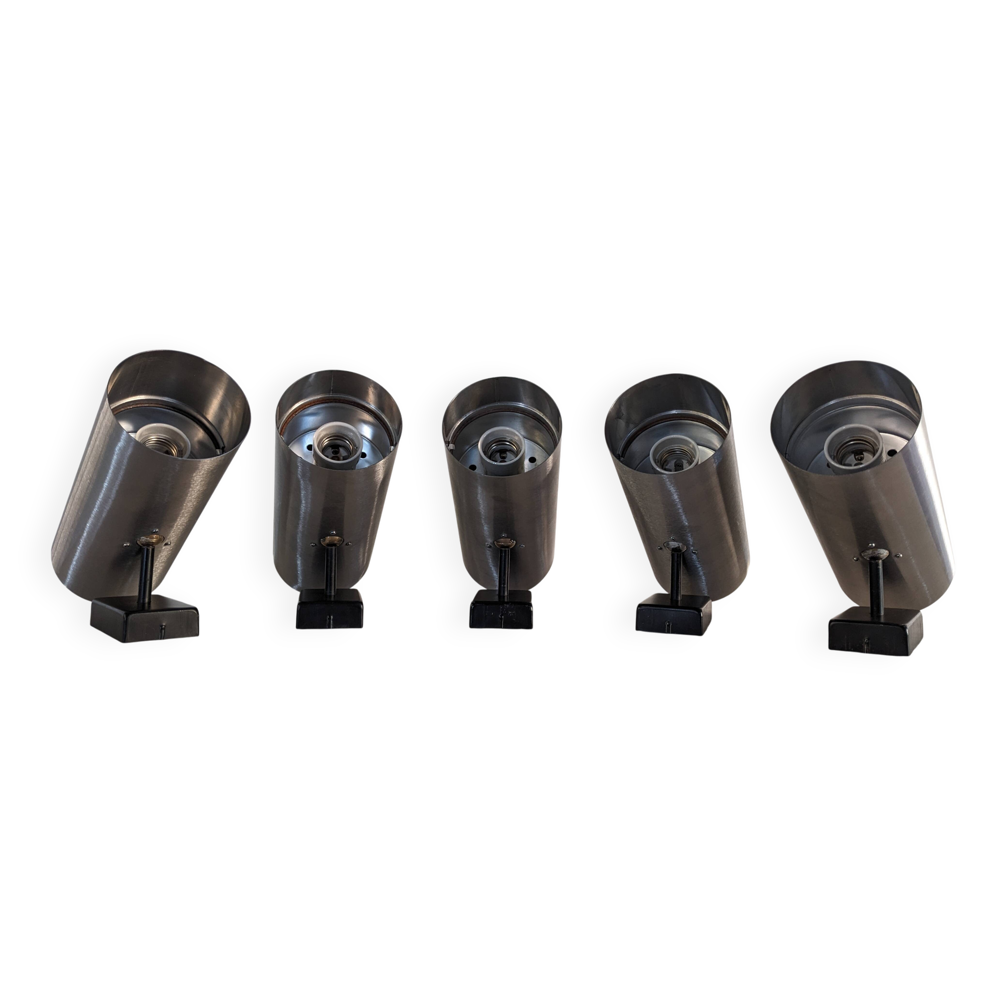 Series of 5 wall spotlights by René-Jean Caillette for Parscot circa 1960
