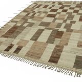 Handmade Turkish One of a Kind 228 cm x 312 cm Beige Wool Carpet