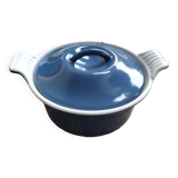 Ancienne marmite en fonte emaillée bleue Le Creuset