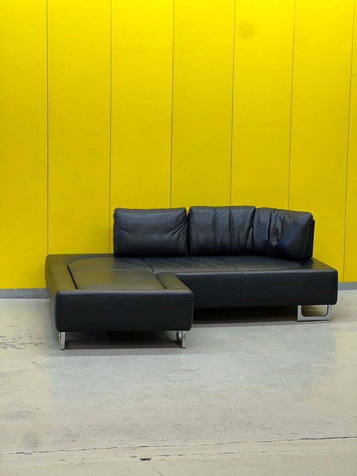 Black Leather De Sede DS-165 Sofa