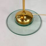 Dutch design brass and glass counter balance floorlamp by herda, 1970s
