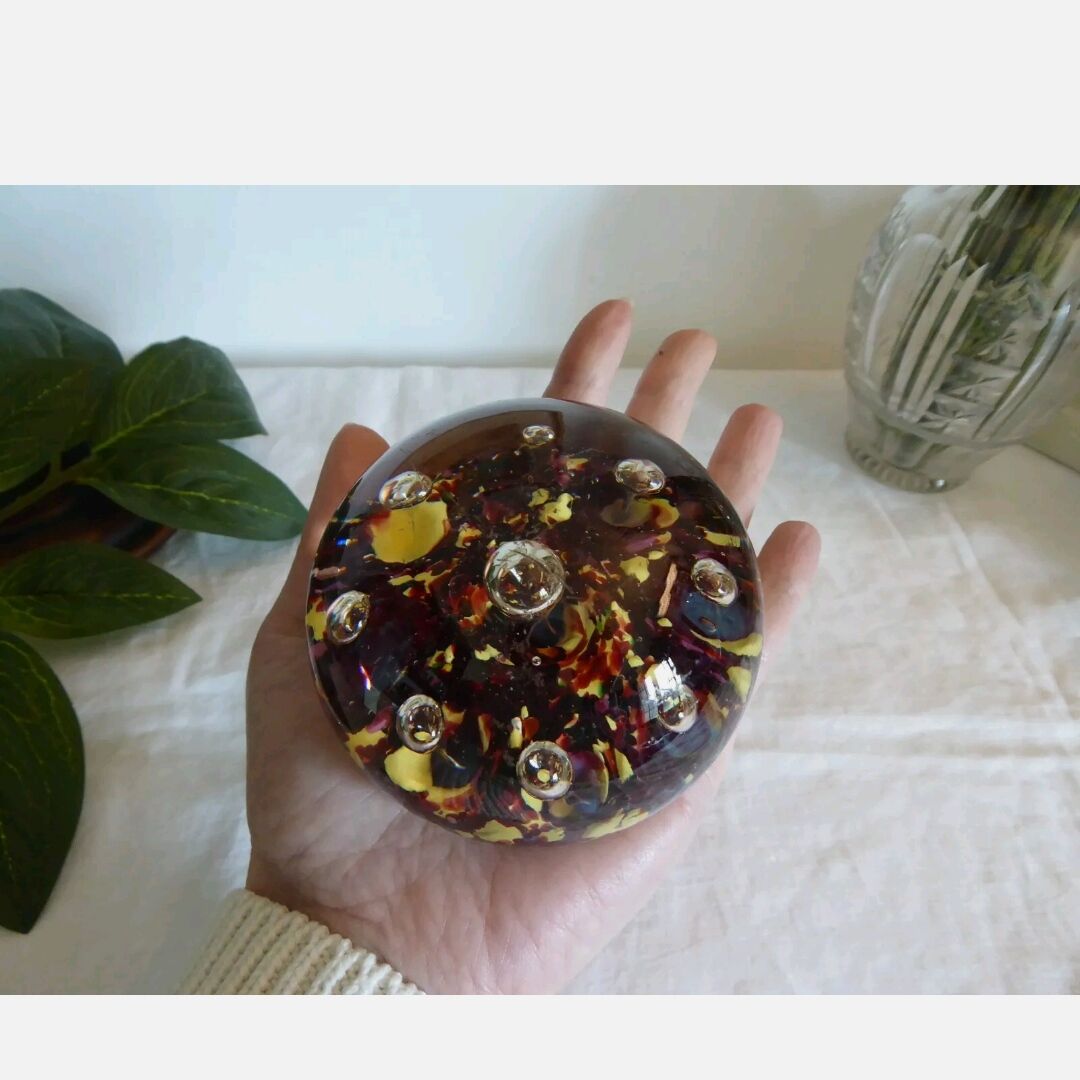 ANCIENNE BOULE SULFURE Soufflée CANNE & Inclusions BULLES PRESSE Papier D Imgx1200 454