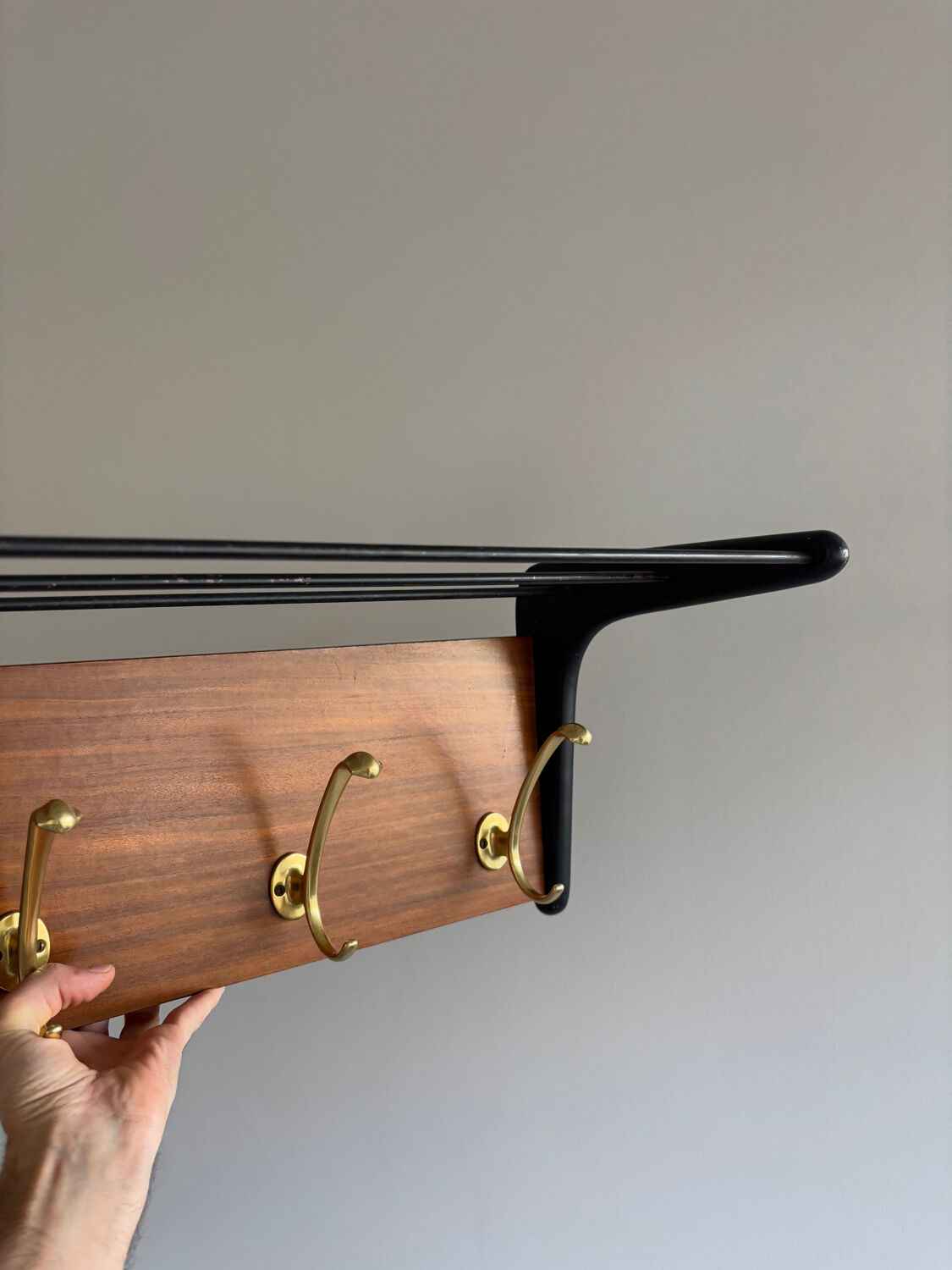 Vintage wall coat rack by Alfred Hendrickx for Belform, 60s