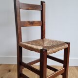 Pair vintage straw chairs