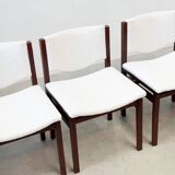 Set of six boucle dining chairs