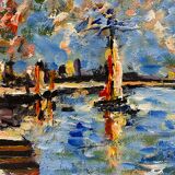 Tableau ancien, Marine, signée XX siècle