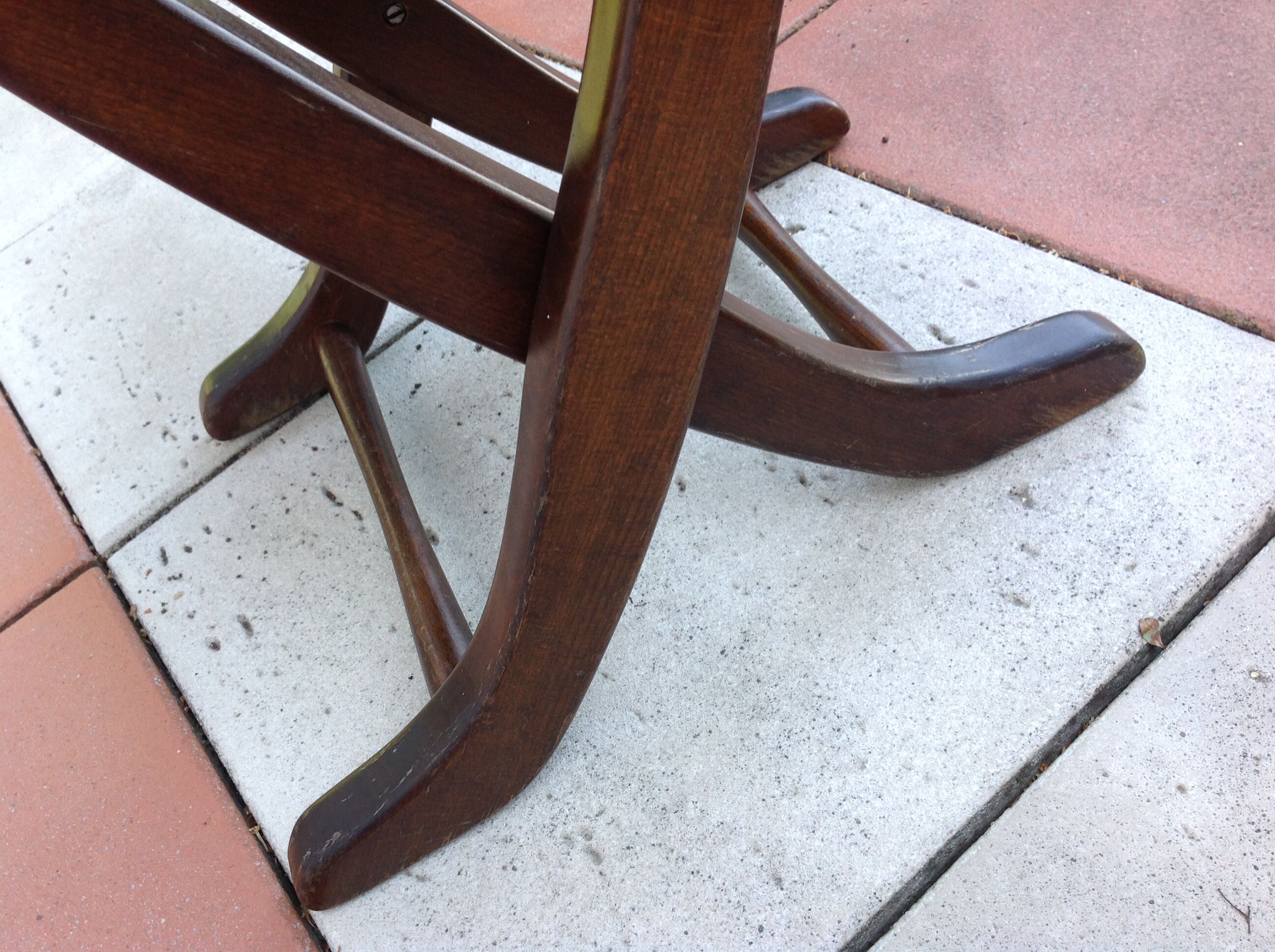Tabouret  en bois paillé / vintage années 50-60