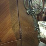 Comfortable curved Louis XVI style rosewood marquetry