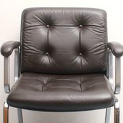 Fauteuil en cuir Drabert marron foncé des années 1970