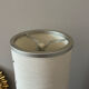 Linen and metal floor lamp