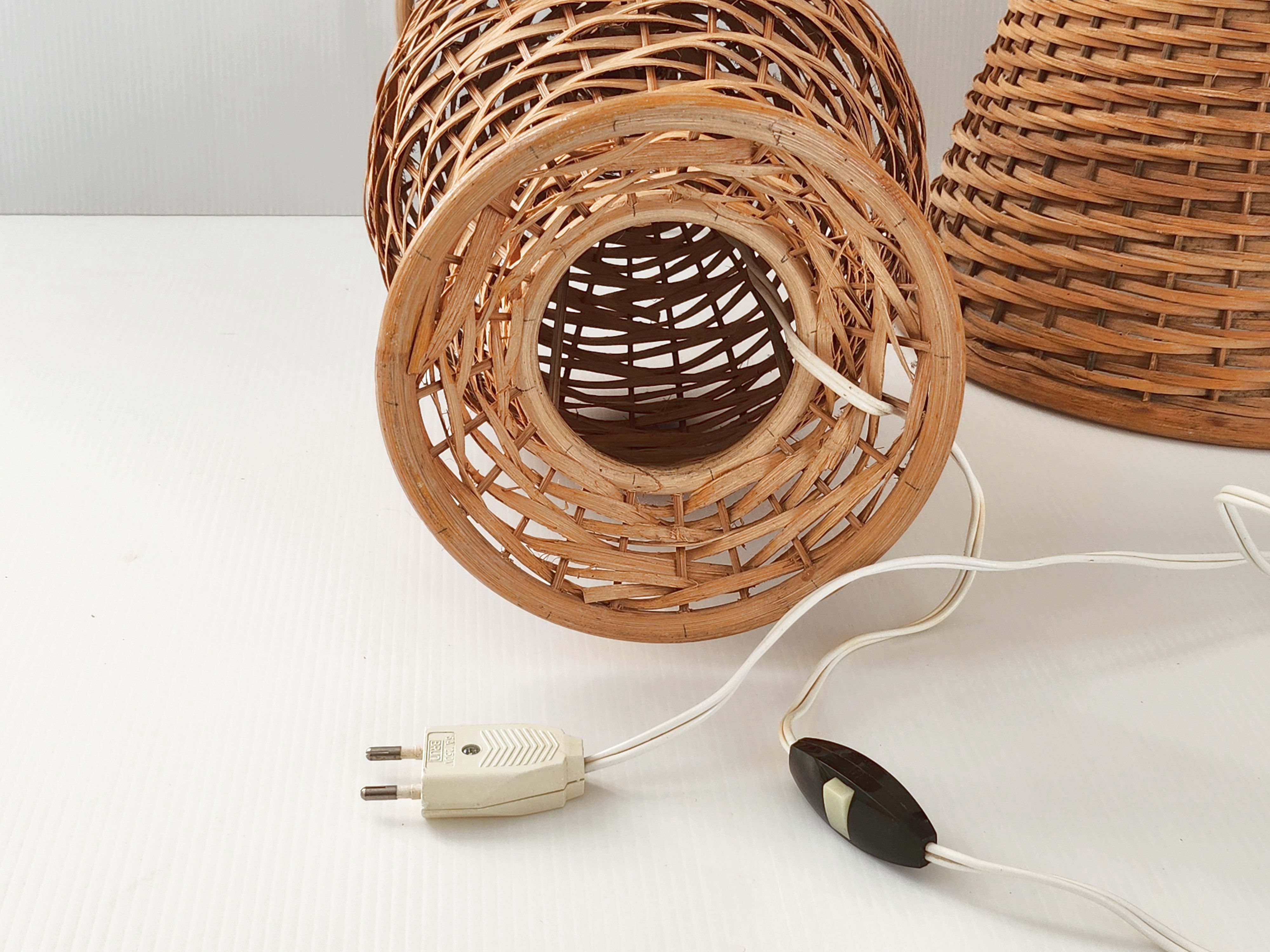 Vintage rattan lamp 1950