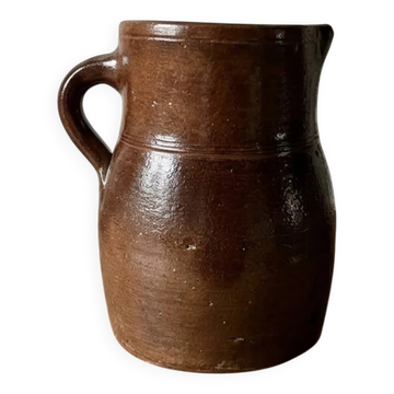 pichet / pot à lait antique grès vernissé, fin XIXeme