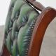 English Chesterfield office chair in green leather, height adjustable on casters