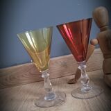 Set 4 colored wine glasses