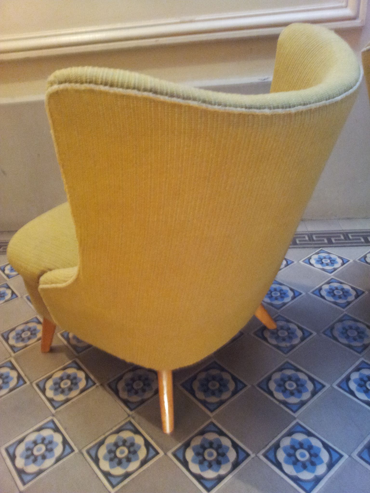 Sofa sofa and 2 armchairs chauffeurs flesh years Wing 50 vintage