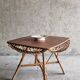 Table basse en rotin, années 70
