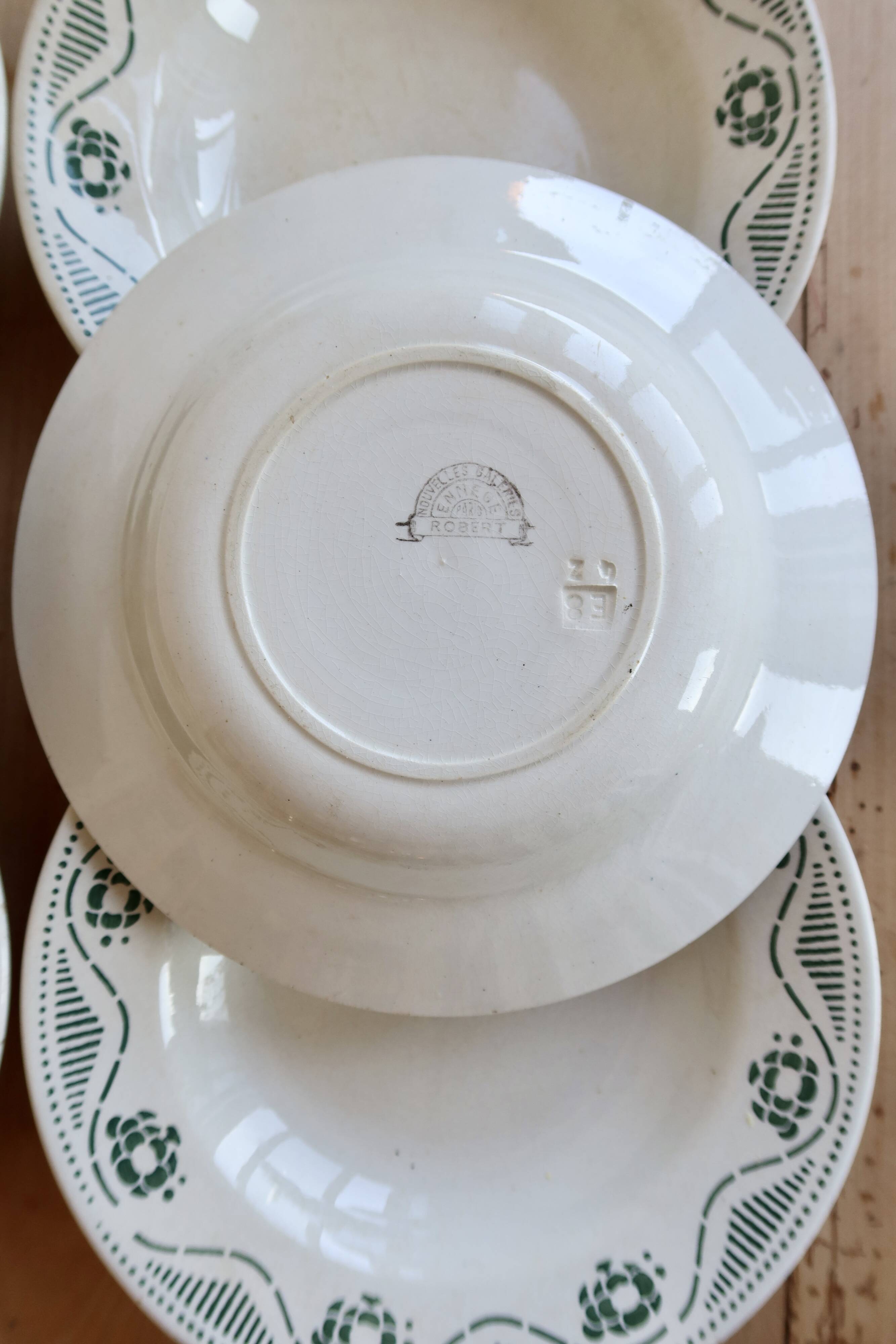 6 deep plates ironstone Nouvelles Galeries Ennegé Paris - Model R