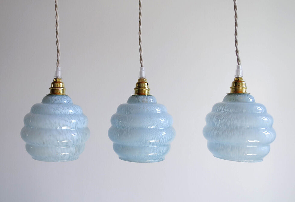 Marbled opaline globe hanging