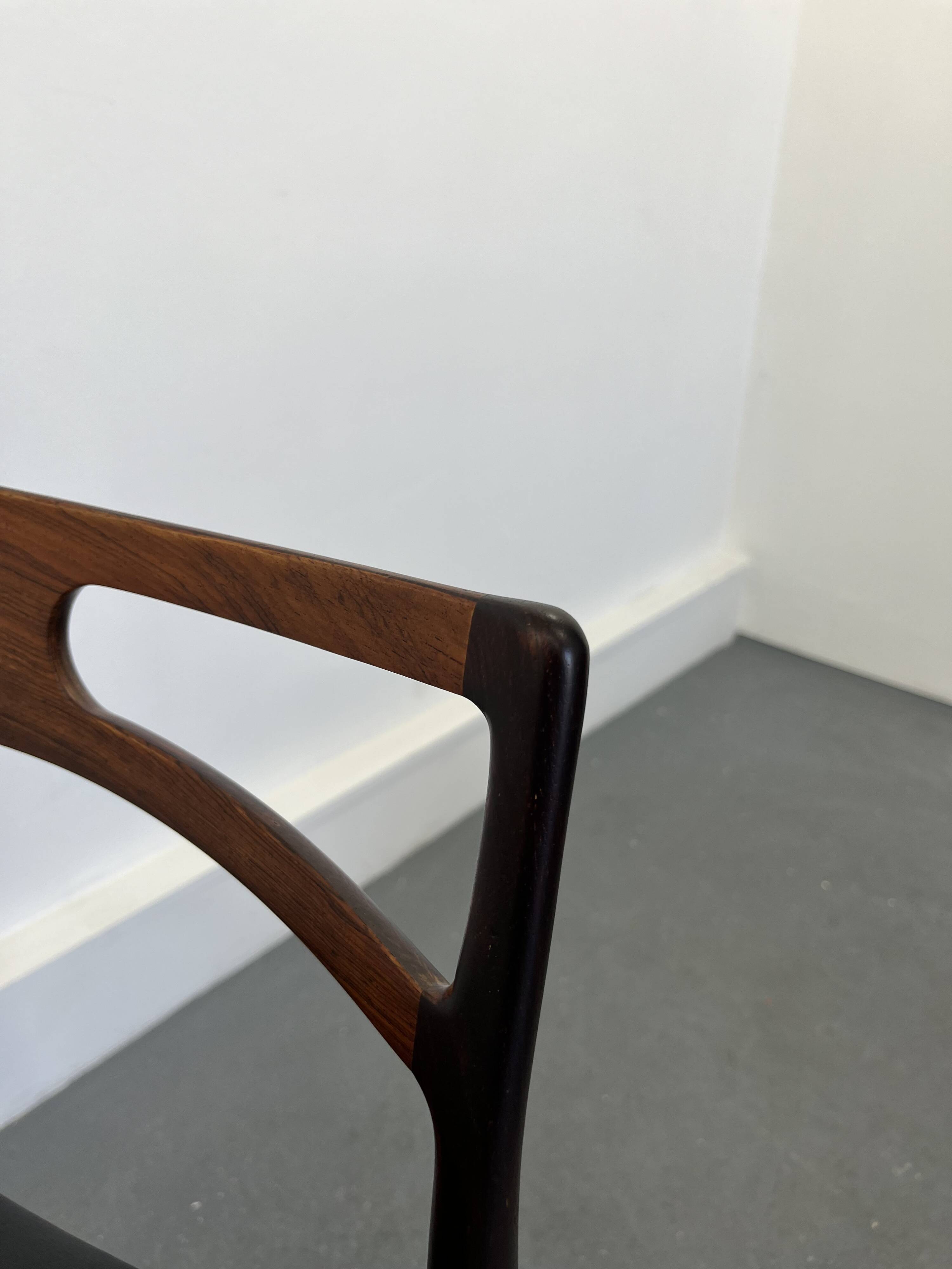 Danish Model 94 Side Chairs in Rosewood and Leather by J.Andersen for Christian Linneberg, 1960 s,