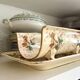 Lunéville asparagus dish in polychrome and gilded ironstone