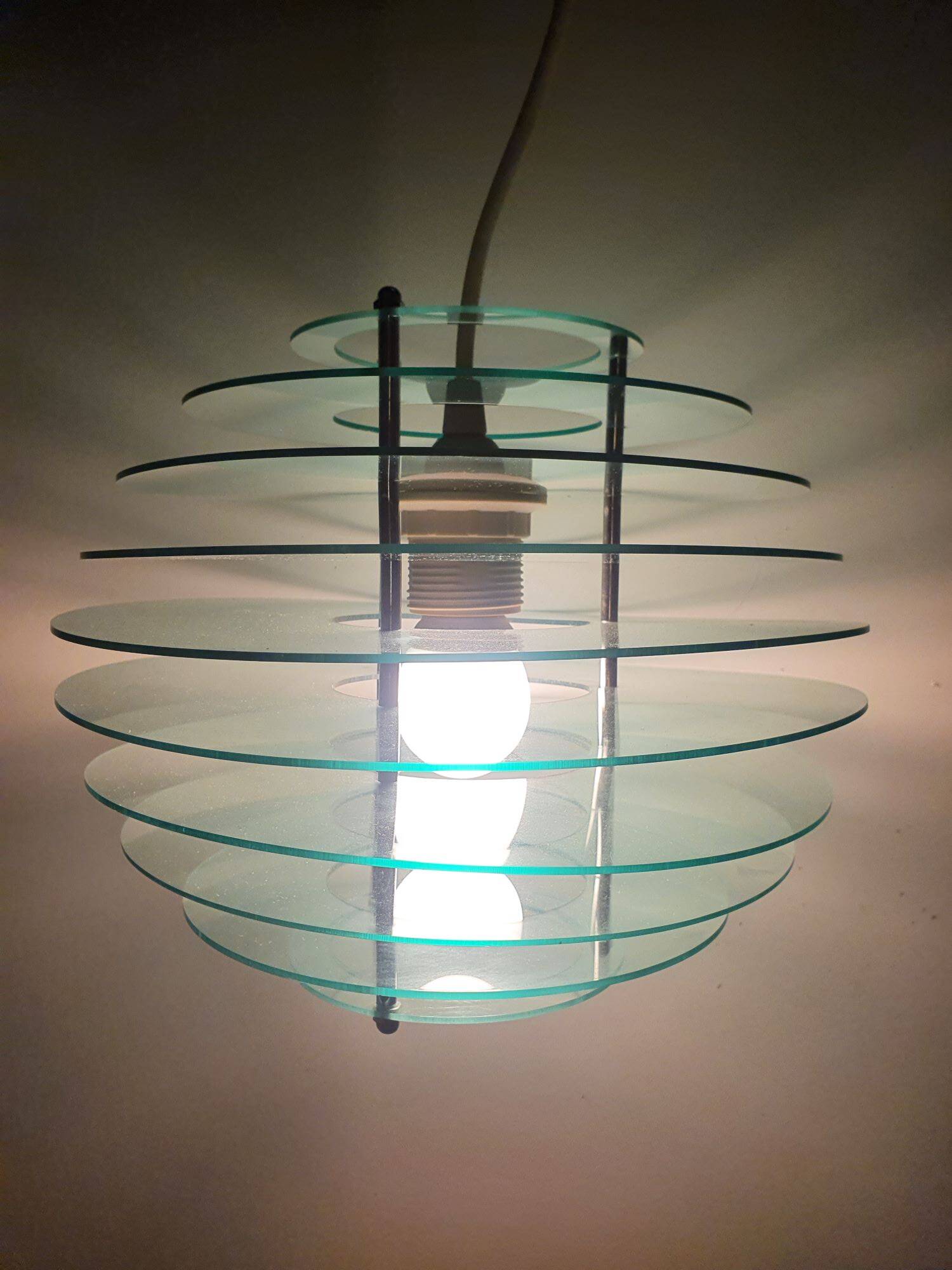 Vintage green globe design hanging lamp