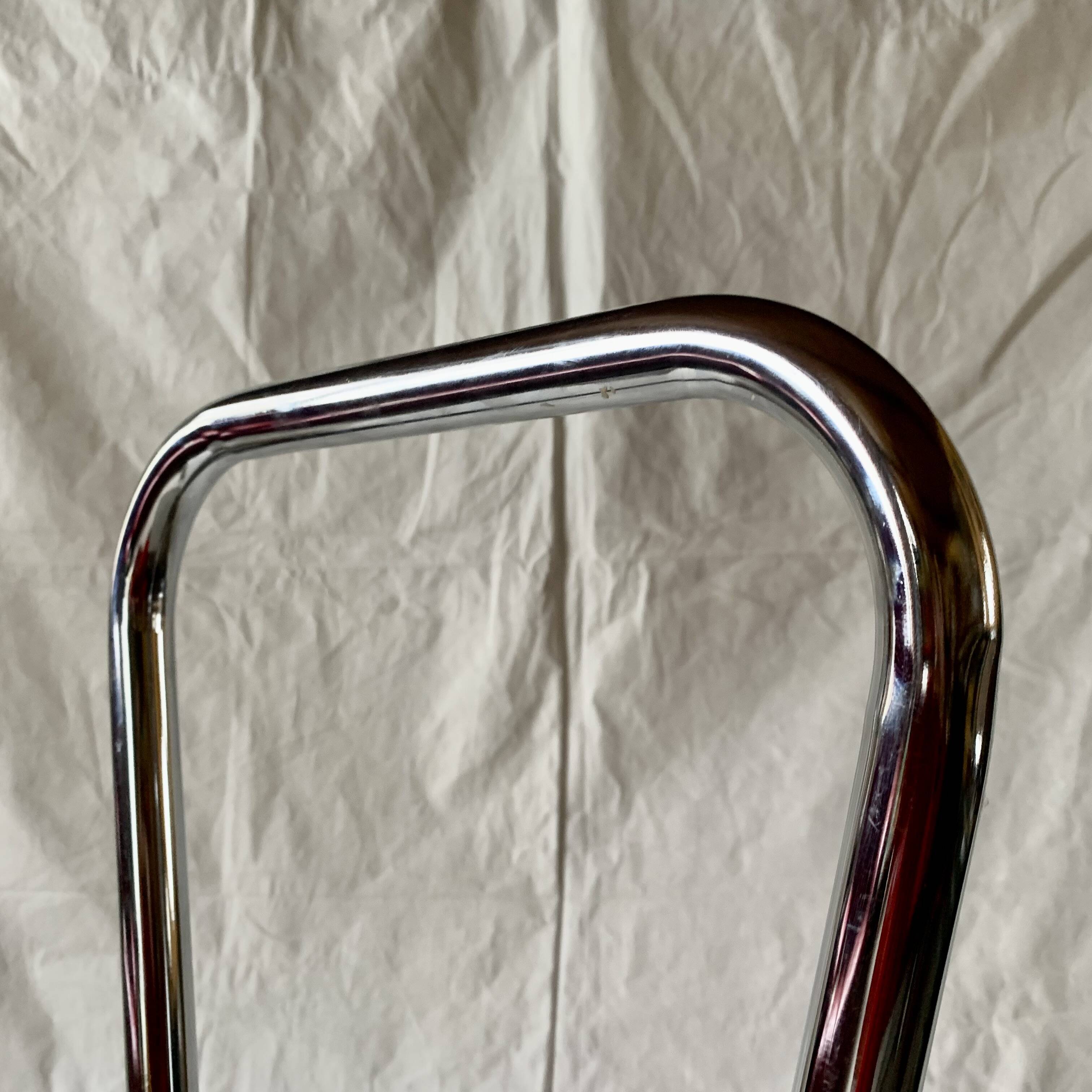 Vintage stepladder in Formica, wood and chromed metal