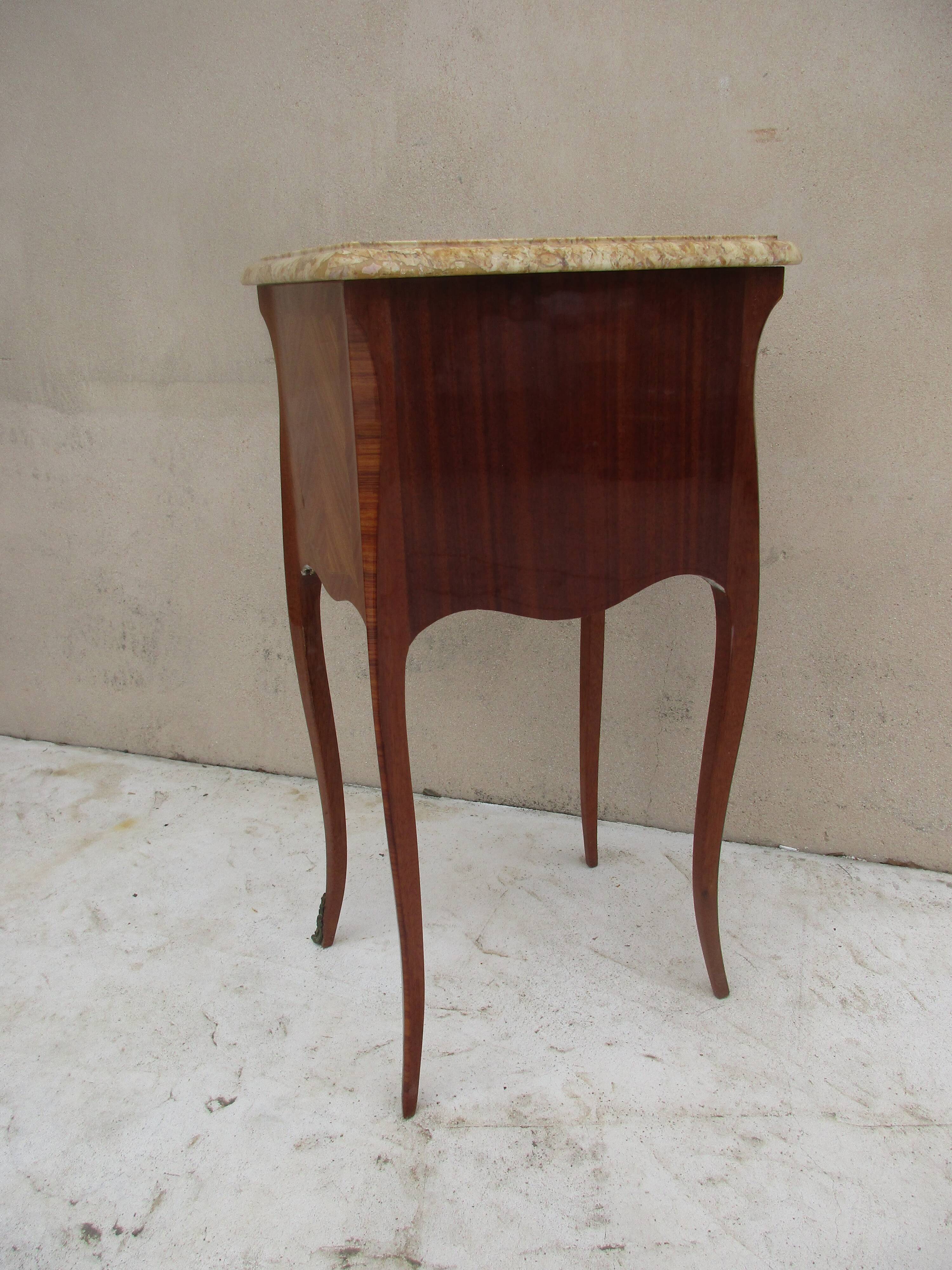 Bedside in Louis XV style marquetry