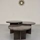 Vintage 1970s design round granite nesting coffee table with 3 elements.