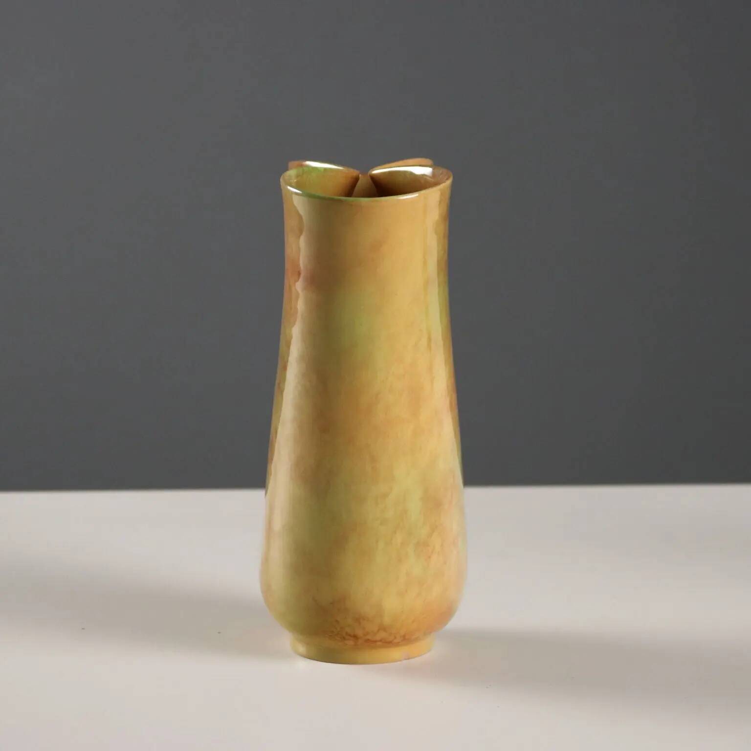 Vintage glazed ceramic vase Industria Ceramica Umbra 1980s