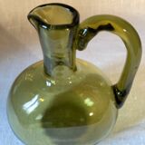 Green blown glass carafe