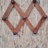 Wooden accordion coat rack 1970