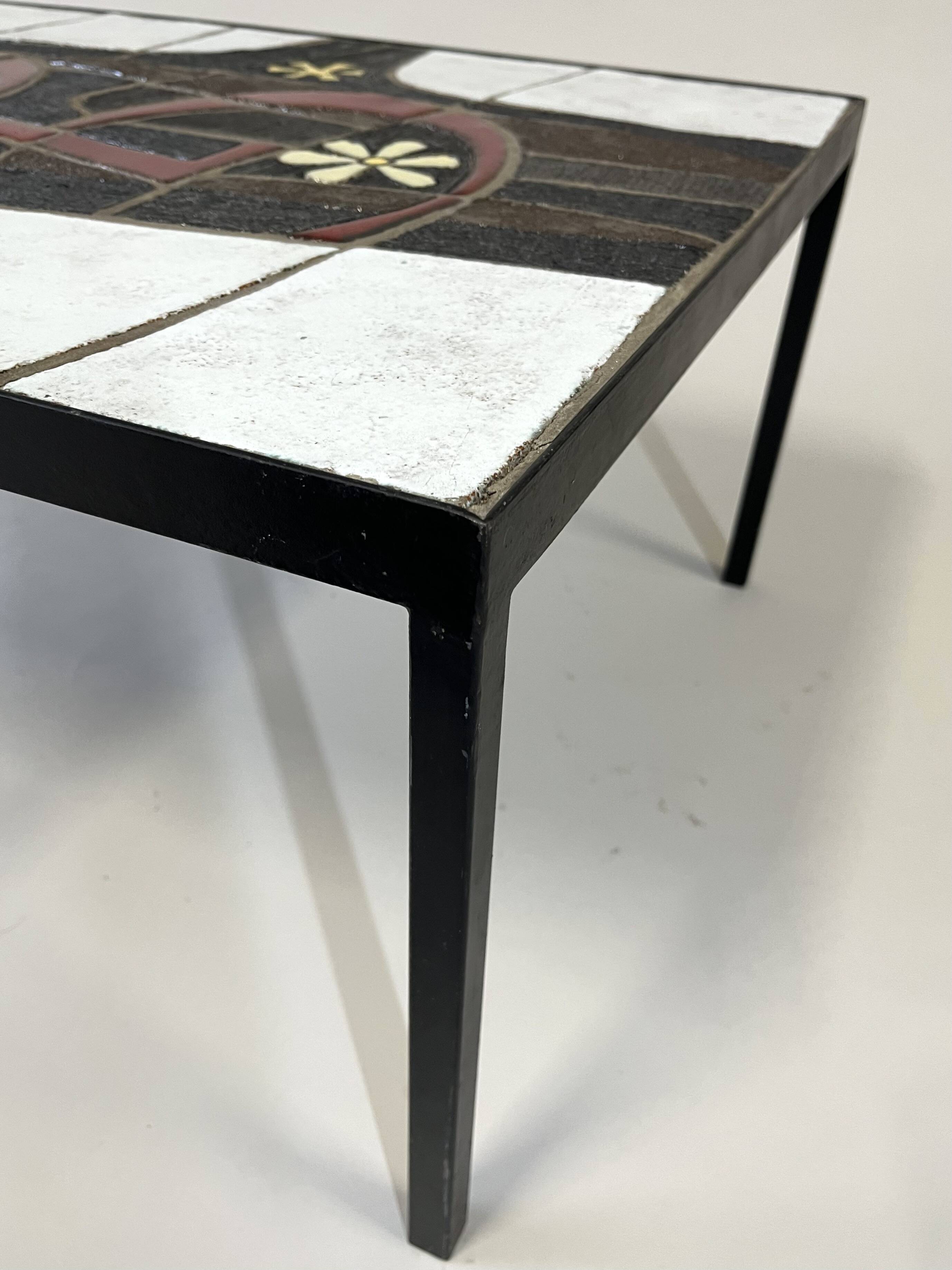 Table d'appoint en céramique par Paul Vermeire pour Perignem, années 1960.