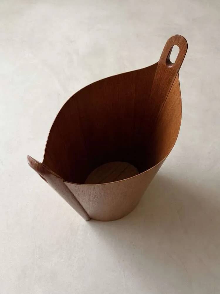 Vintage paperbin Einar Barnes PS Heggen teak 1960s