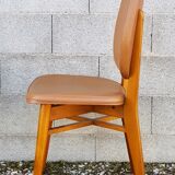 4 chairs wood and leatherette 60s