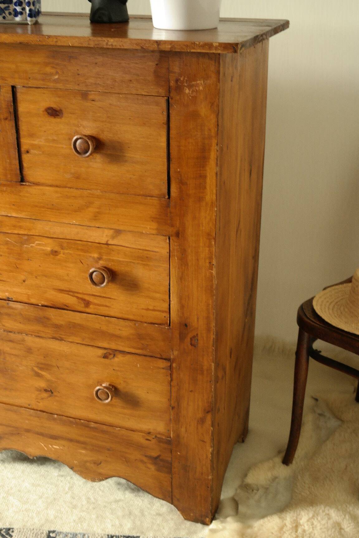 Rustic pine chest of drawers