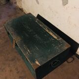 Green ammo chest with letters on it