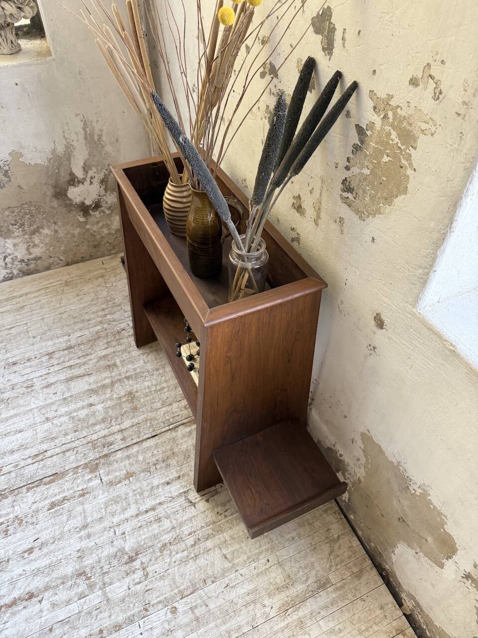 Jardinière années 50 palissandre constructiviste