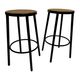Set of four vintage bar stool - webbing and wood, 1980s Italian design